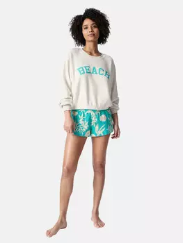 Ночная рубашка PJ Salvage Sleepshirt Tahitian Tropics, бежевый