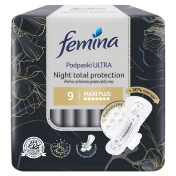 Ночные прокладки, 9 шт./1 упаковка. Femina Total night protect