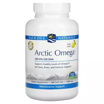 Nordic Naturals, Arctic Omega, лимон, 1000 мг, 180 мягких желатиновых капсул