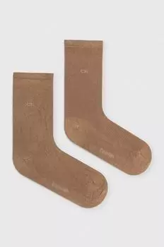 Носки , 2 пары Calvin Klein, коричневый
