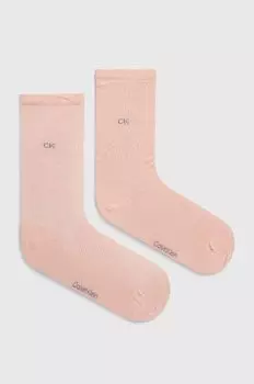 Носки , 2 пары Calvin Klein, розовый