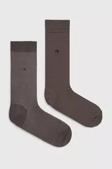 Носки , 2 пары Calvin Klein, серый