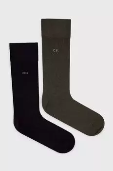 Носки , 2 пары Calvin Klein, зеленый