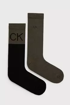 Носки (2 пары) Calvin Klein, зеленый