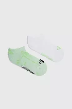 Носки , 2 пары Calvin Klein, зеленый