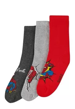 Носки 3 PAA Spiderman, светло-красный