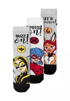 Носки 3 PACK LADYBUG Miraculous, серый