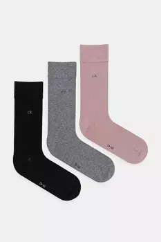 Носки 3 пары Calvin Klein, розовый