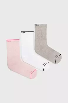 Носки (3 пары) Calvin Klein, розовый