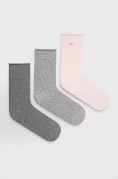 Носки 3 пары Calvin Klein, розовый