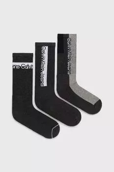 Носки (3 пары) Calvin Klein, серый
