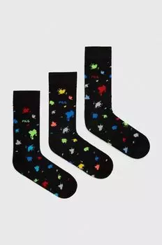 Носки , 3 пары Fila, черный