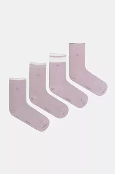 Носки 4 пары Calvin Klein, фиолетовый