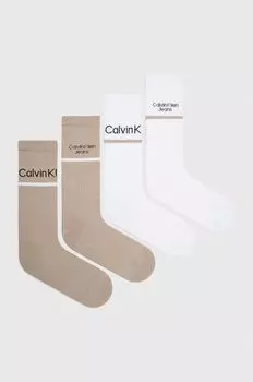Носки , 4 пары носков Calvin Klein Jeans, бежевый