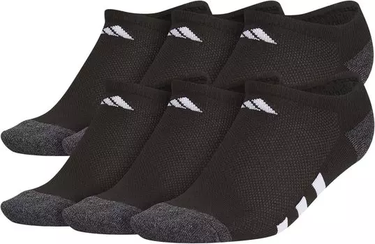 Носки Adidas Athletic Cushioned 6-Pack No Show, цвет Black/Onix Grey/White