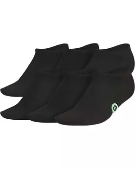 Носки adidas Kids Superlite Classic 6-Pack No Show, цвет Black/Bright Red/Semi Flash Green