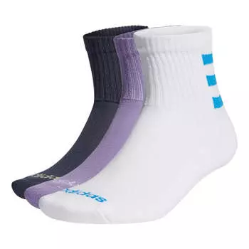 Носки adidas neo Alphabet Stripe Athleisure Casual Sports Socks Unisex 1 3 Pairs dark grey Navy Blue / Purple / White, серый