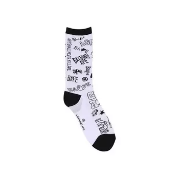 Носки BAPE Graffiti Pattern Socks, белый