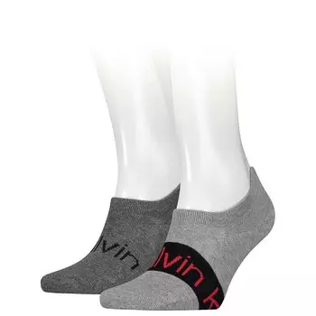 Носки Calvin Klein Footie High Cut Logo Ribbon 2 шт, серый