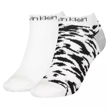 Носки Calvin Klein Sneaker Leopard 2 шт, белый