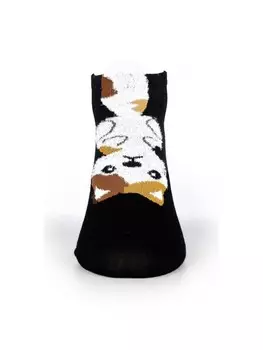 Носки COFI 1453 Kurze Socken Katzenmuster Damen Freizeitsocken Schne, черный
