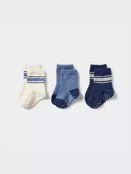 Носки детские 3 пары Uniqlo, цвет 67 синий