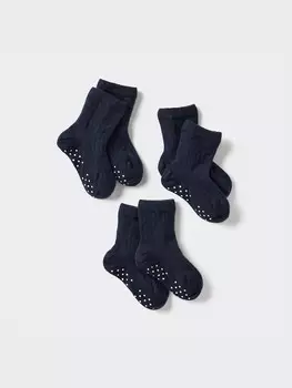 Носки детские 3 пары Uniqlo, цвет 69 синий