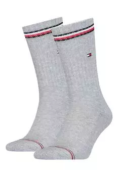 Носки длинные с логотипом - 2 пары Tommy Hilfiger, серый