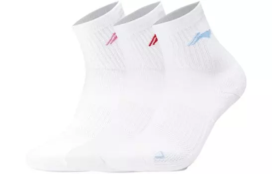 Носки до середины голени LiNing SS23, 3 пары, белые