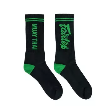Носки Fairtex SOCK3, размер US13-14, черный/зеленый