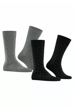 Носки FINE DOT 2-PACK WITH PATTERN Esprit, черный