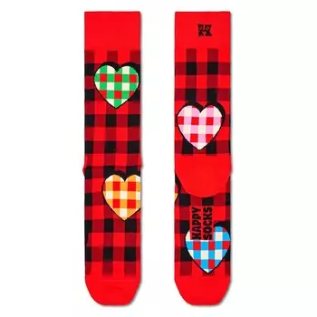 Носки Happy Checked Heart Half, красный