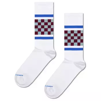 Носки Happy Checked stripe sneaker crew, белый