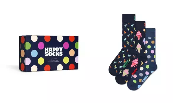Носки Happy Socks, темно-синий подарочный набор, цвет Bunt