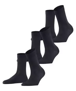 Носки хлопковые на ощупь, 3 пары Falke, синий