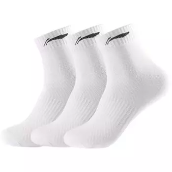Носки LiNing до середины голени унисекс, 3 шт. в упаковке, Black/White/Gray 3 Pack