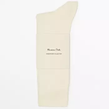 Носки Massimo Dutti Long With Microribbing, бежевый