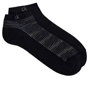 Носки мужские Calvin Klein короткие с принтом 2 пары, черный