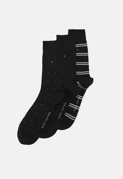Носки МУЖСКИЕ НОСКИ GIFTBOX STRIPE DOT 4 PACK Tommy Hilfiger, черные