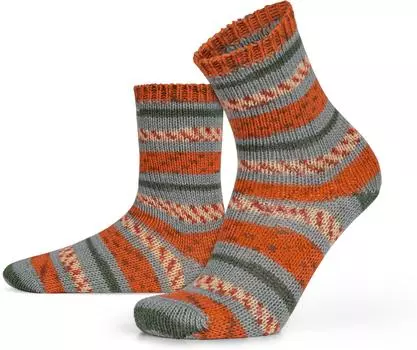 Носки normani 2 шт Gestrickte Woll Bunt geringelt, оранжевый