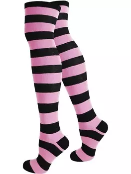 Носки normani Overknees breite Ringel, цвет schwarz/rosa