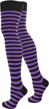 Носки normani Overknees schmale Ringel, черный