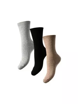 Носки PIECES MARTA, цвет Camel/mottled grey/Black