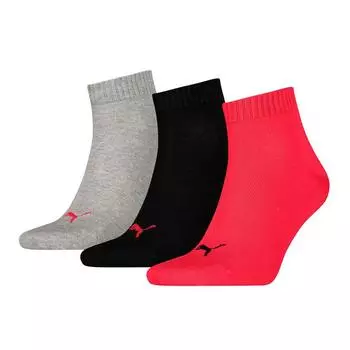 Носки Puma Plain Quarter short 3 шт, разноцветный