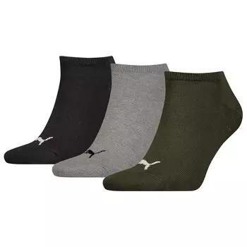 Носки Puma Plain Short 3 шт, зеленый
