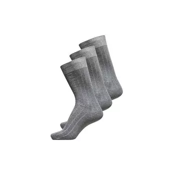 Носки Selected Cotton Rib 3 шт, серый