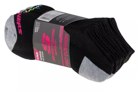 Носки Skechers No Show 6 Units, черный