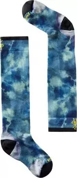 Носки Smartwool Junior Ski Zero Cushion с принтом Tie Dye поверх икр