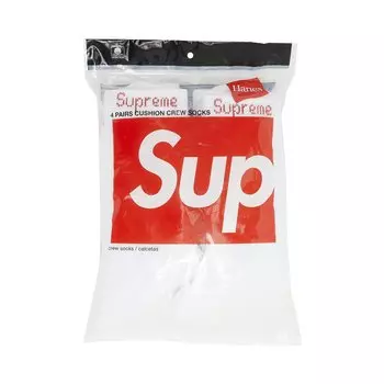 Носки Supreme x Hanes Crew (4 шт.), Белые