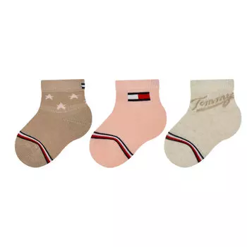 Носки Tommy Hilfiger, 3 шт, розовый/бежевый